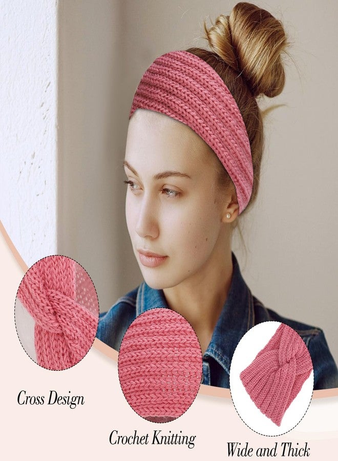 obeoby 4 Pcs Wide Headband for Winter, Knit Winter Headbands Chunky Ear Warmers Thick Head Wrap for Women Girls Winter Gifts - Image 2